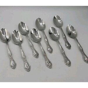 Vintage Oneida West Bend Stainless AFFECTION Oval Soup Tablespoons Set Of 8